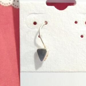 925 Sterling Silver Single Dangle Drop Earrings Triangle Cut Black Onyx Vtg Lot